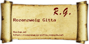 Rozenzweig Gitta névjegykártya